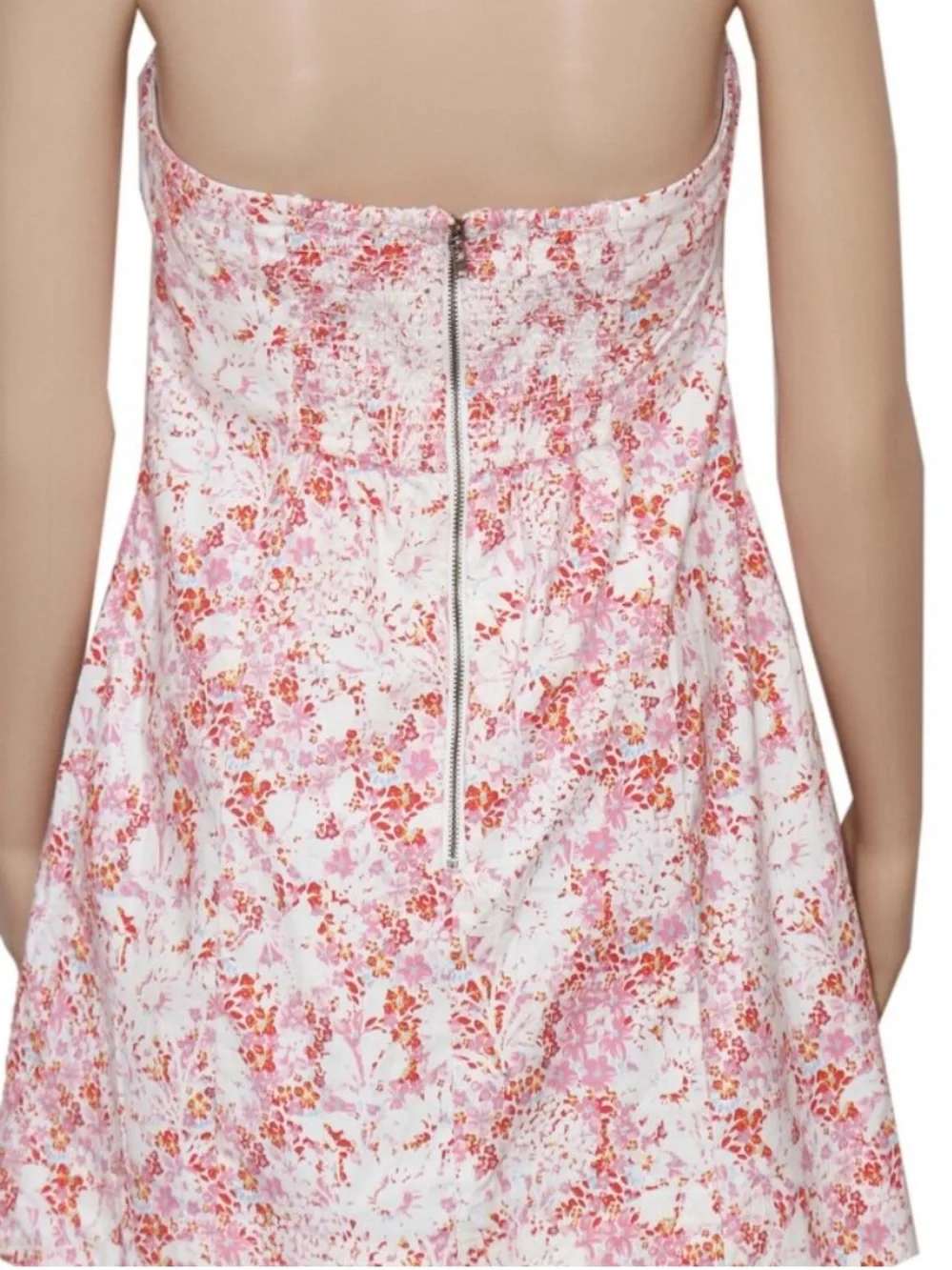 NWT Free People Tomas Mini Dress Floral Printed Strapless Smocked L $128